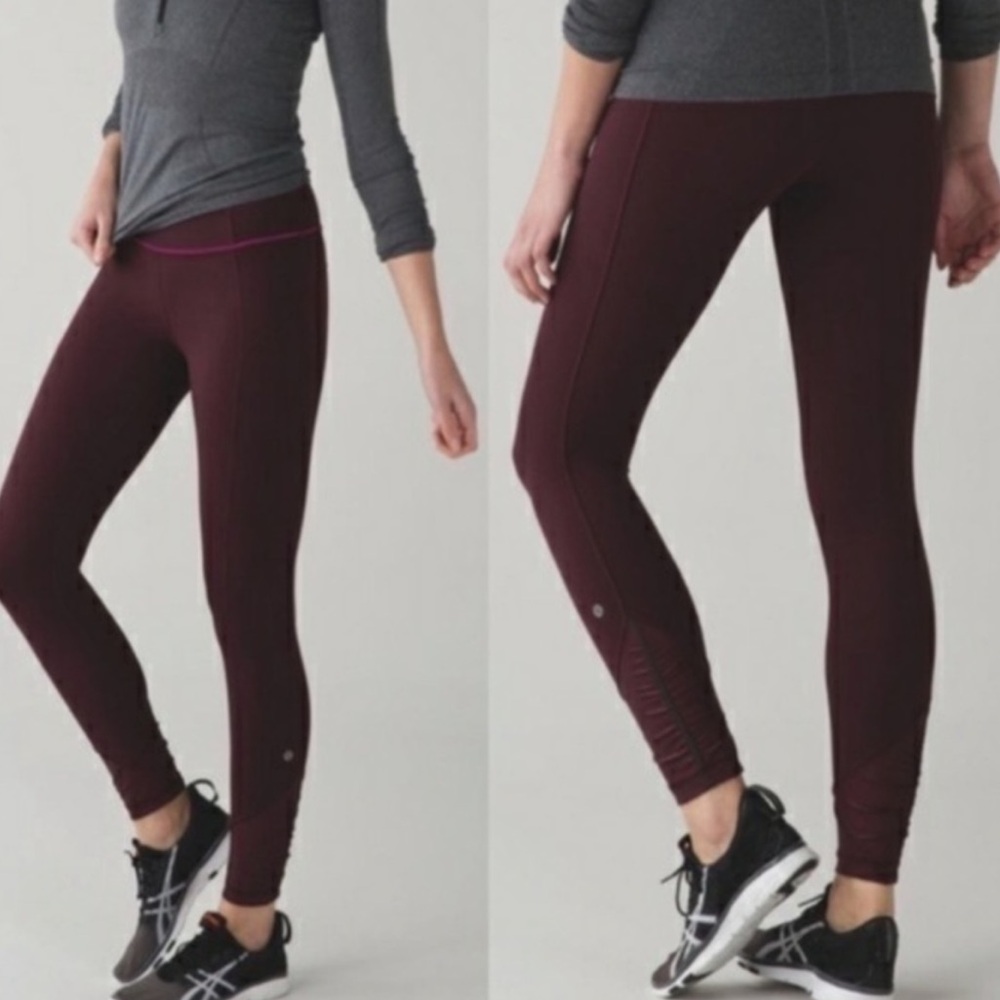 Lululemon 4 Pace Queen Tight Full-On Luxtreme Bordeaux Drama/Raspberry